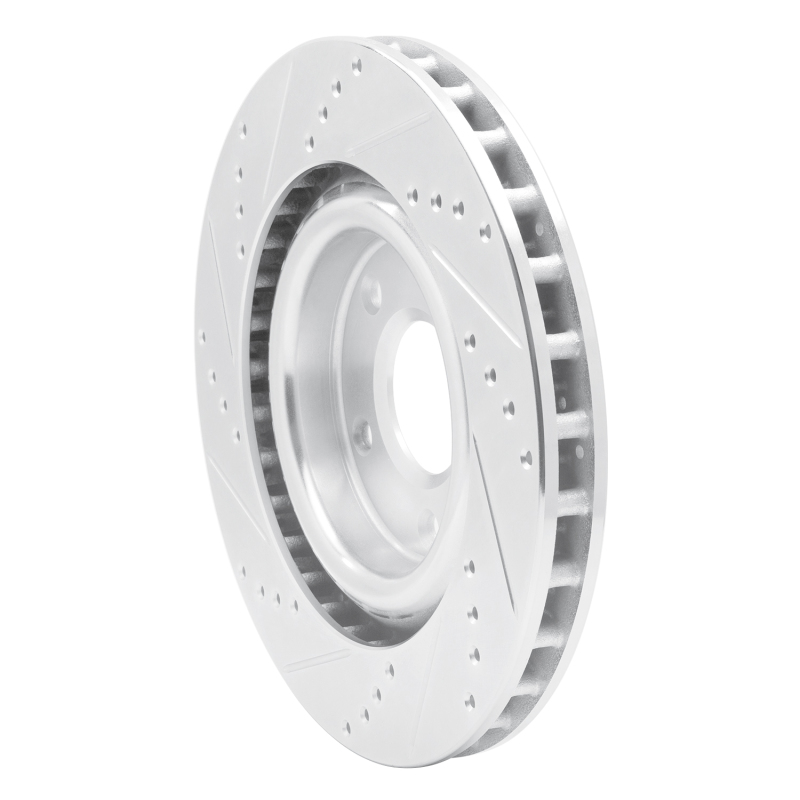 Cadillac XLR Brake Rotor (1) - Front Right - R1 Concepts - Drilled & Slotted - Silver - `05-`13